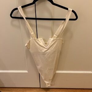 Free People Cream Bodysuit